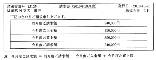 請求書の例